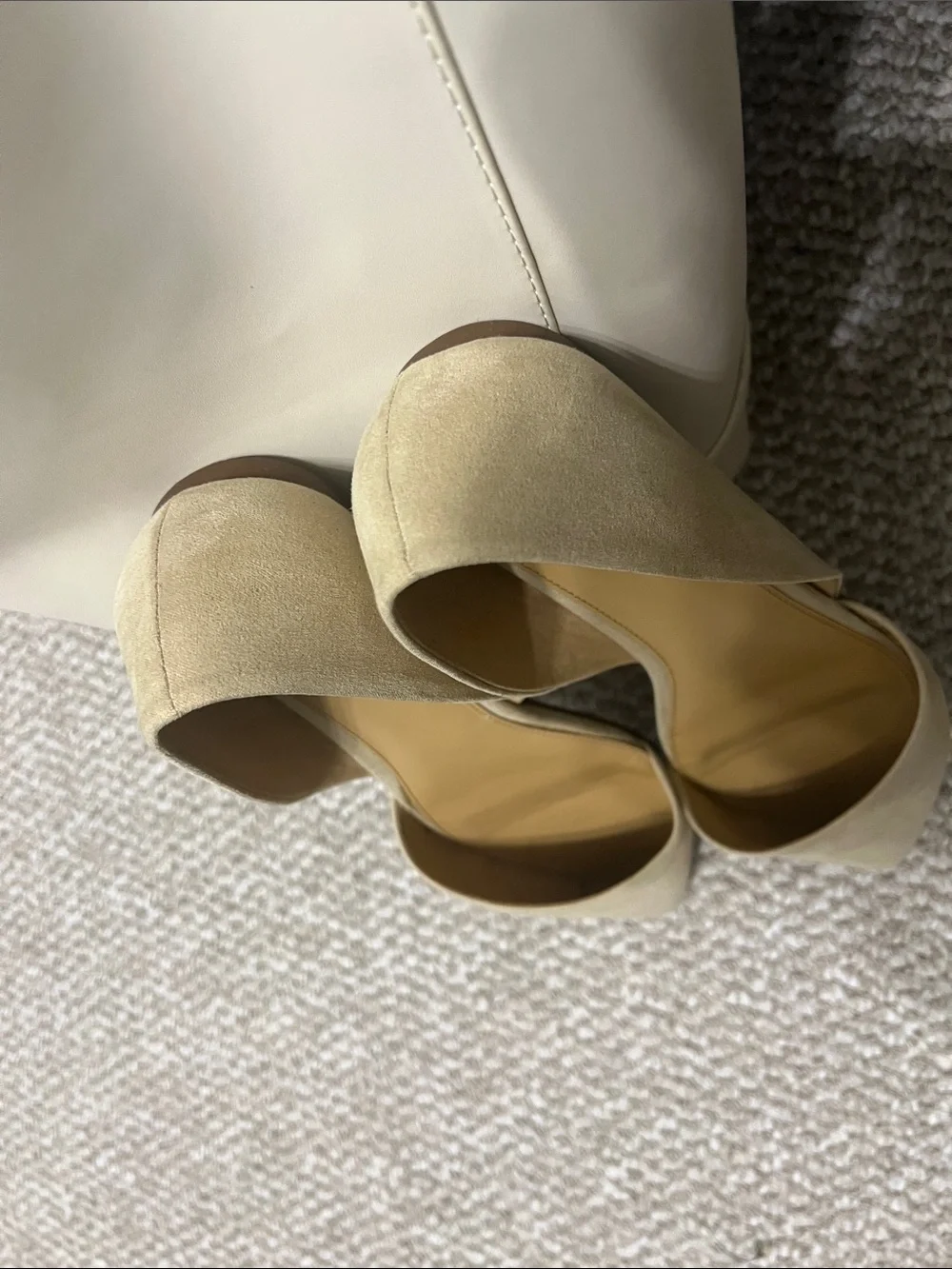 J. Crew Beige Pointed D'Orsay Suede Flats